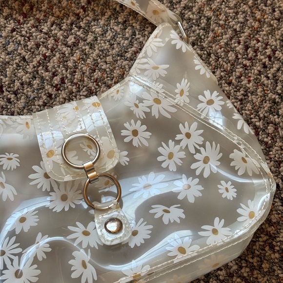 Urban Outfitters Clear Shoulder Bag White Daisy Floral Print - Picture 2 of 2